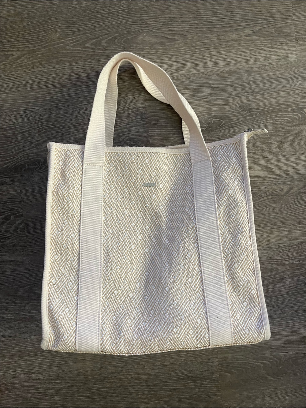 Roxy Cream Textured Tote Bag